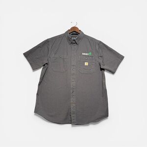 Carhartt Men's Relaxed Fit Midweight Canvas Short Sleeve Shirt Charcoal Gray L